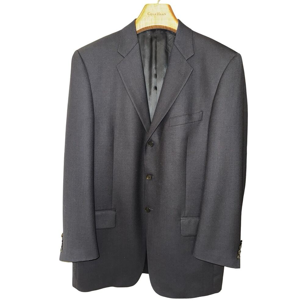Joseph Abboud 100% Wool Black Three Button Single… - image 1